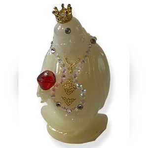 Luck and Prosperity Laughing Buddha with Swarovski Inlaid.3 inch.